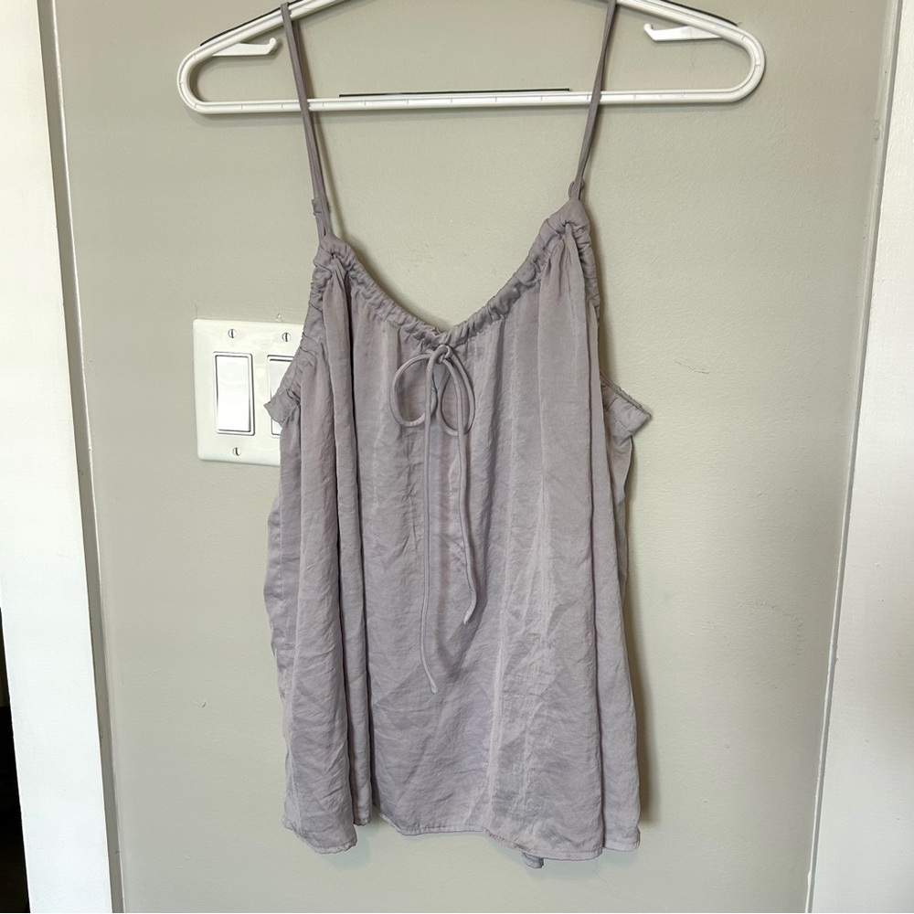 Women's satin lavender Spaghetti Strap Tank Top